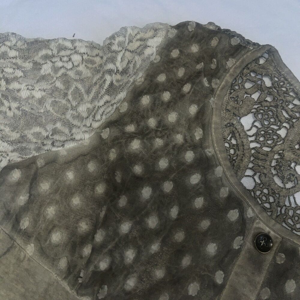 Aziza M Medium Lace Boho Olive Green Dress - Picture 9 of 16